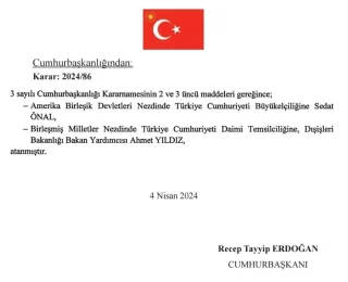 Türkiye’nin ABD Büyükelçisi ve bir çok büyükelçi değişti