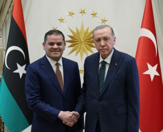 Cumhurbaşkanı Erdoğan, Libya Başbakanı Dibeybe’yi Cumhurbaşkanlığı Külliyesi’nde kabul etti
