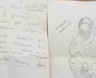 Minik sporculardan Paris’te ülkemizi temsil eden sporculara mektup